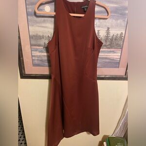 Banana Republic satin asymmetrical tank dress in Rust